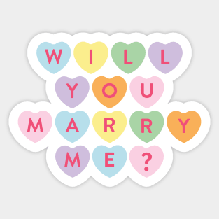 Candy Conversation Hearts Valentines Day Wedding Proposal Idea Sticker